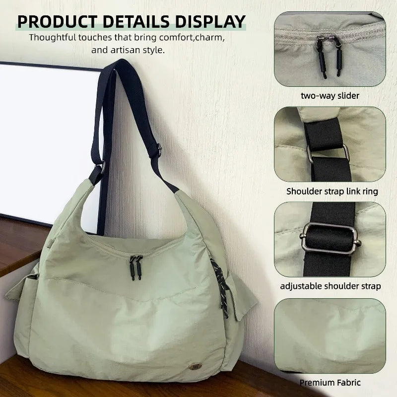 Hobo Shoulder Bag Large Capacity Casual Nylon Women's Everyday Bag