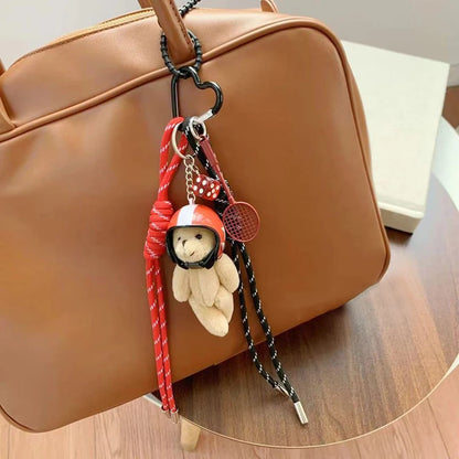 Plush Heart Keychain Charm – Cute Bag Pendant for Women & Couples