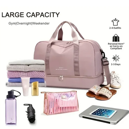 Gym Duffel Bag with Shoe Compartment – Large Sports Travel Bag