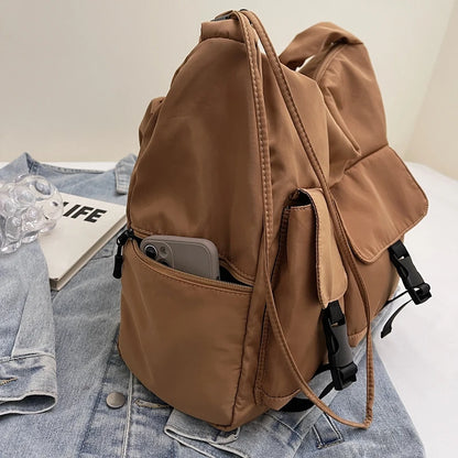 Moods Pleated Design Crossbody Bags Girls Nylon Fabric Multi Pockets Large Capacity Messenger Bag