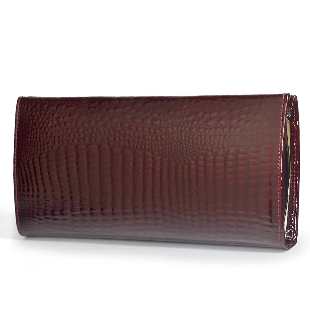 Luxury Slim Long Wallet for Women – Lizard Pattern Leather