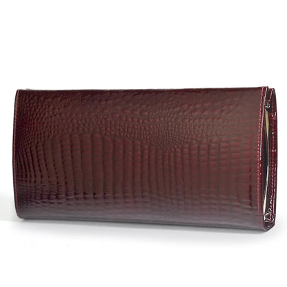 Luxury Slim Long Wallet for Women – Lizard Pattern Leather