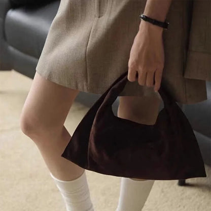 Suede Leather Boston Bag – Women's Luxury Shoulder Tote