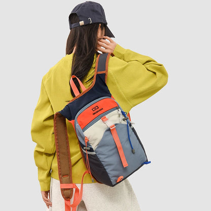 Contrasting Color Travel Backpack – Lightweight Outdoor Hiking Bag for Women
