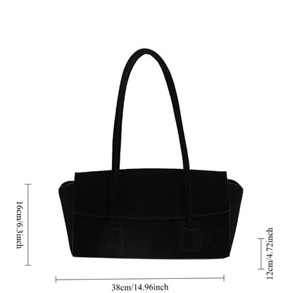 Vintage Suede Shoulder Bag – Women's Crossbody Handbag
