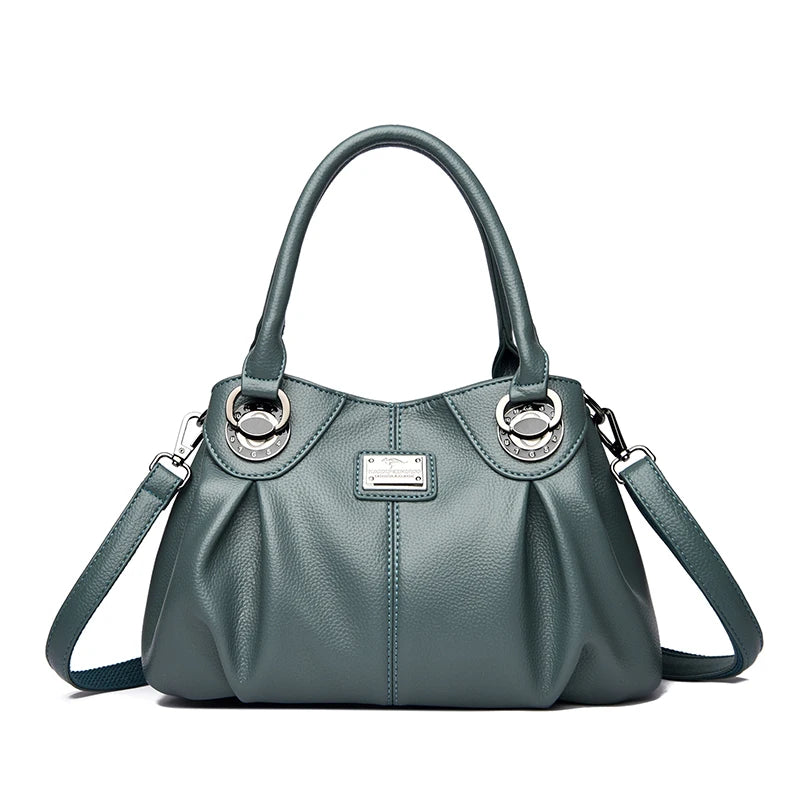 Soft Leather Crossbody Tote Bag – Women's Luxury 3-Layer Handbag