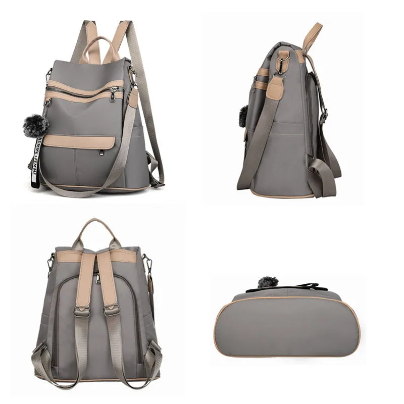 Anti-Theft Backpack for Women Waterproof Oxford School Travel Bag