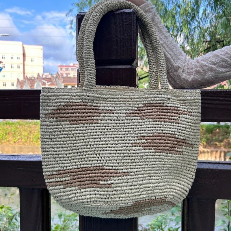 Straw Woven Tote Bag – Women's Large Capacity Beach Basket Bag