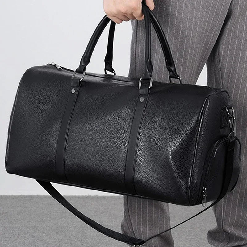 Leather Duffle Bag for Men – Large Capacity Travel Weekender