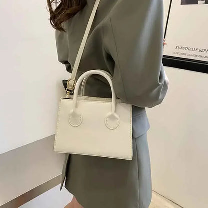Minimalist Small Square Handbag Top Handle Crossbody Purse for Women