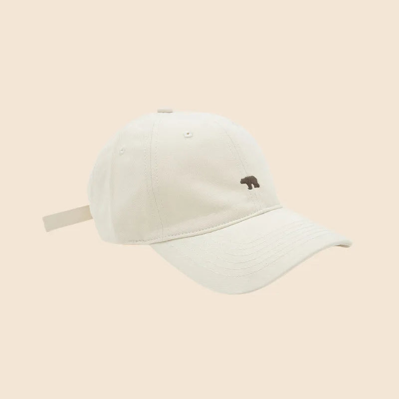 Bear Embroidered Baseball Cap – Unisex Wide Brim Dad Hat