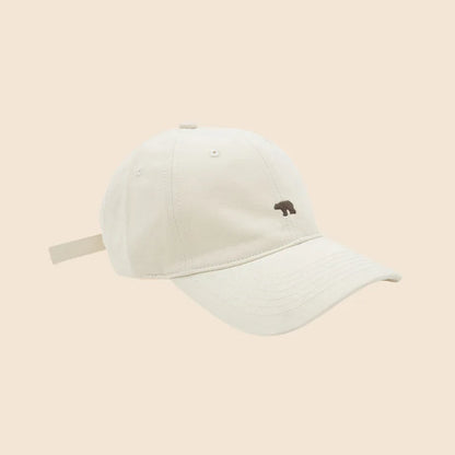 Bear Embroidered Baseball Cap – Unisex Wide Brim Dad Hat