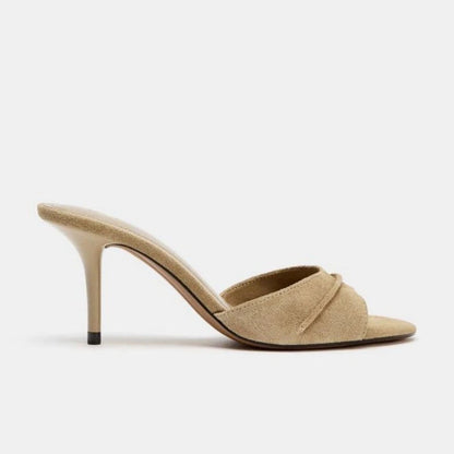 Frosted Stiletto Mule Sandals – Women's Open-Toe Heels