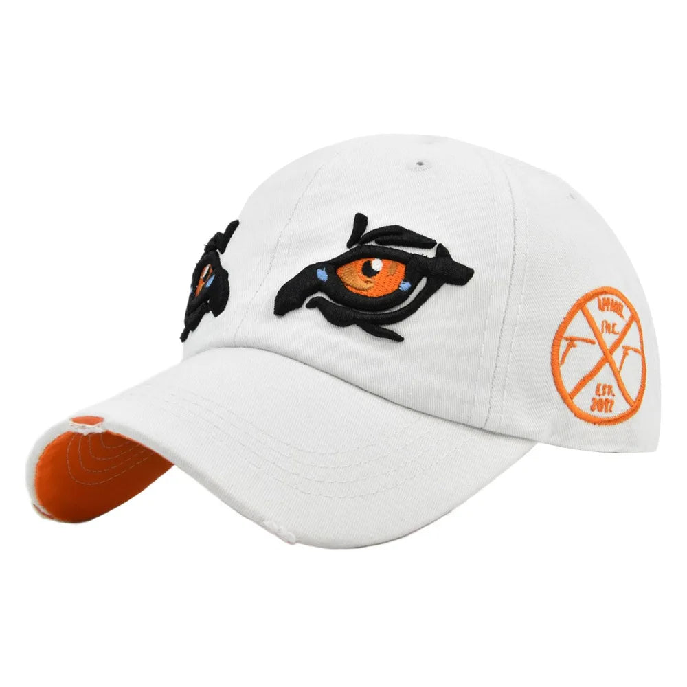Eagle Eye Embroidery Baseball Cap – Vintage Washed Snapback Hat