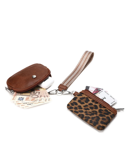 Wristlet Wallet with Detachable Coin Purse – Dual Pocket Mini Zipper Clutch