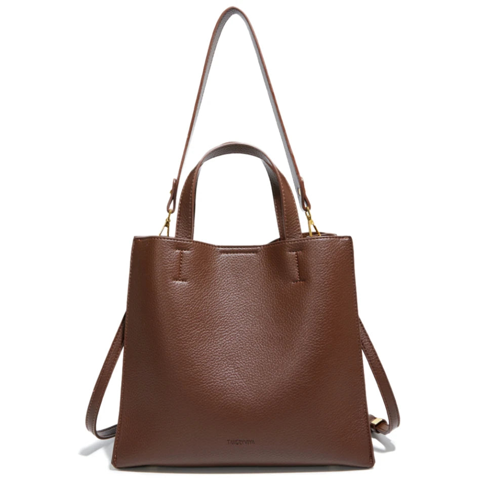 Pebbled Leather Tote Bag – Convertible Crossbody & Shoulder Bag