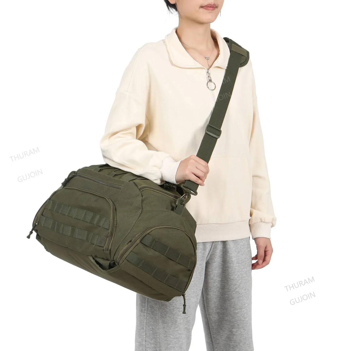 3-in-1 Gym Backpack with Shoe Compartment – 35L Tactical Duffel