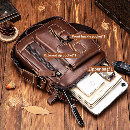 Genuine Leather Shoulder Bag for Men – Small Crossbody Bag