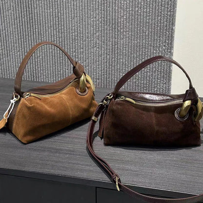 Faux Suede Leather Crossbody Shoulder Bag for Women