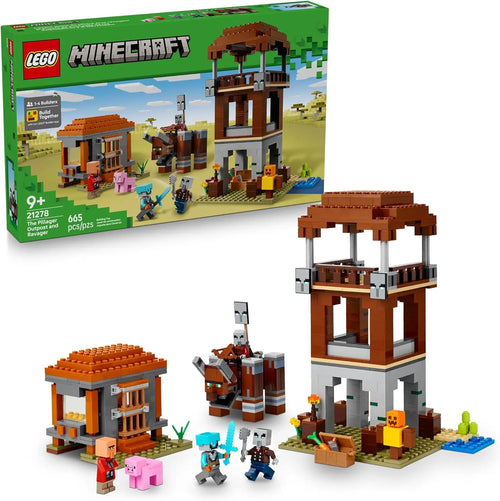 LEGO Minecraft 21278 The Pillager Outpost and Ravager – 665 Pieces, Ages 9+