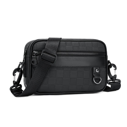 Men's PU Leather Crossbody Bag – Business Shoulder Bag for Work & Travel