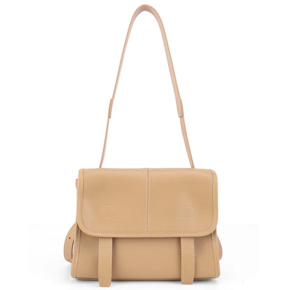 Women's Genuine Leather Crossbody Bag – Multi-Pocket Shoulder Messenger