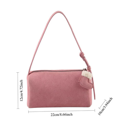 Women's Mini Suede Crossbody Bag – Chic Pink Shoulder Bag