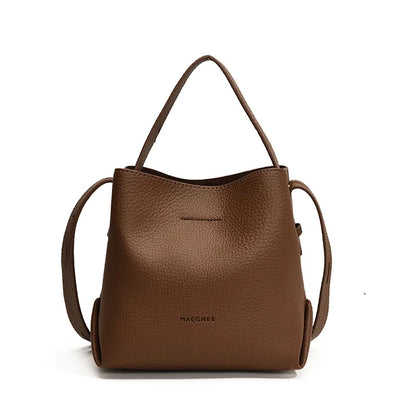 PU Leather Bucket Bag Women Shoulder Crossbody Handbag