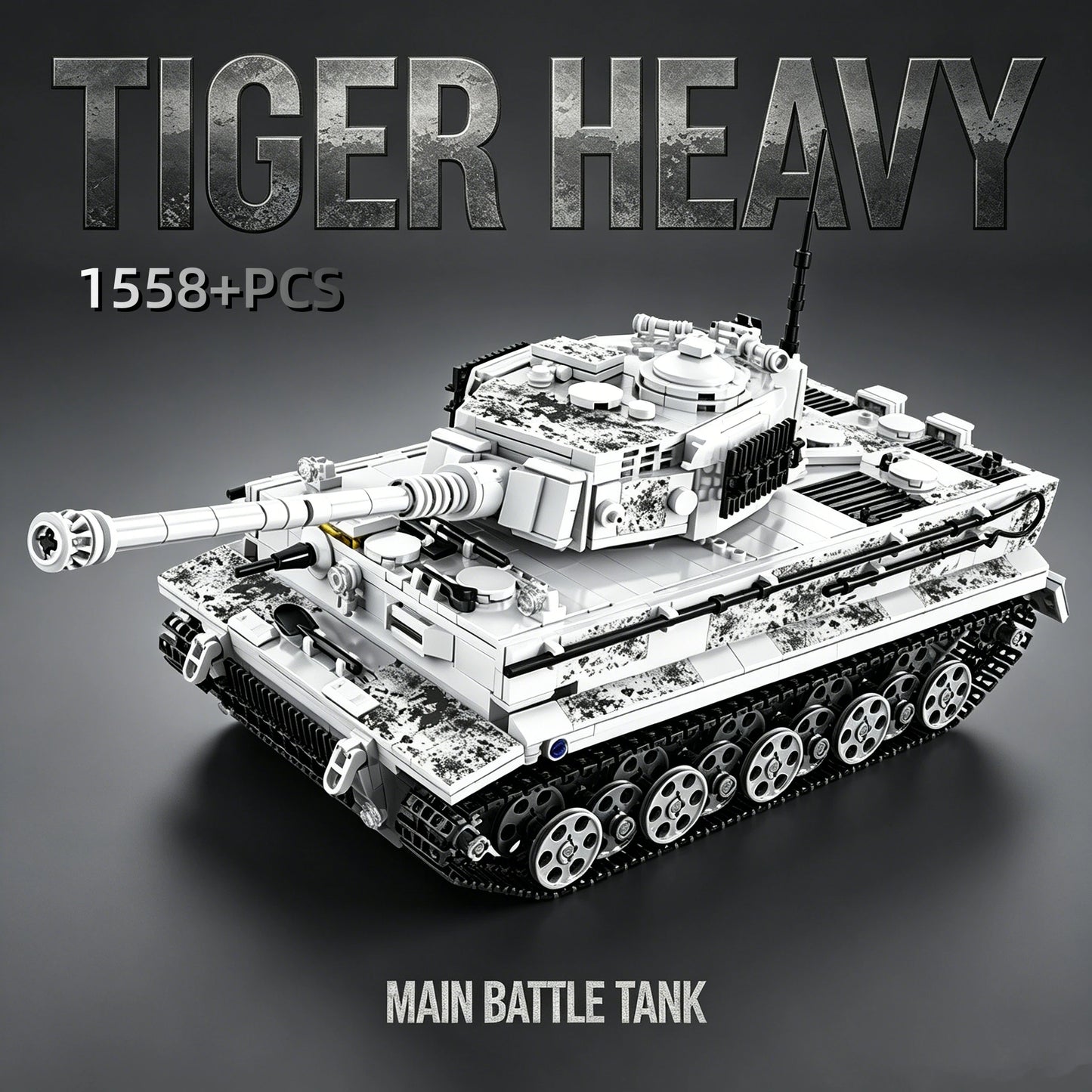 Tiger I Heavy Tank Building Set – WWII Military Brick Model
