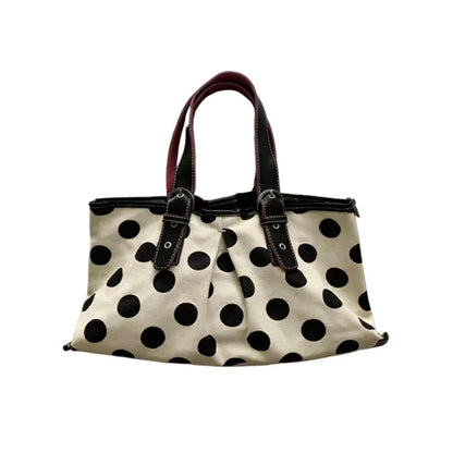 Polka Dot Tote Bag – Large Capacity Women's Shoulder Bag