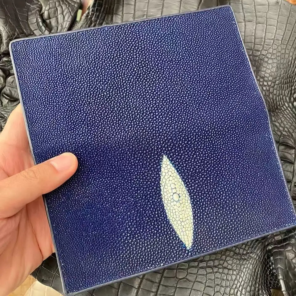 Stingray Skin Long Wallet – Large Capacity Bifold Purse for Men & Women