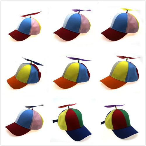 Propeller Baseball Cap – Colorblock Helicopter Hat for Kids & Adults
