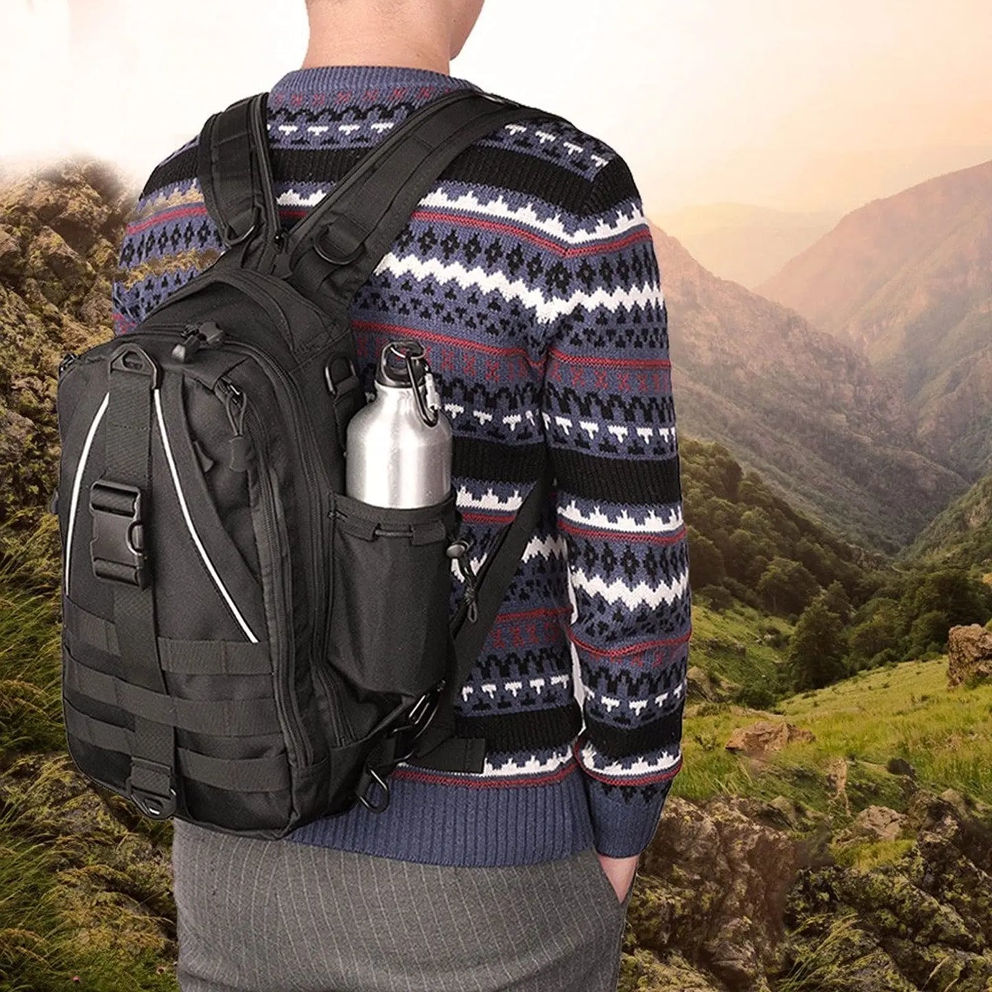 Tactical Sling Bag – Single Shoulder MOLLE Chest Pack for Hiking & Hunting