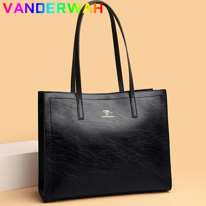 Large Capacity Leather Tote Shoulder Bag for Women