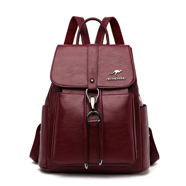 Women's Soft Leather Backpack – Casual School & Travel Bag