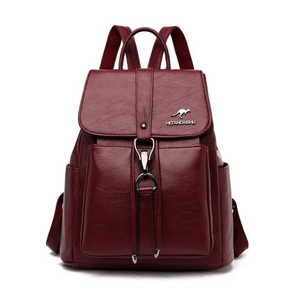Women's Soft Leather Backpack – Casual School & Travel Bag