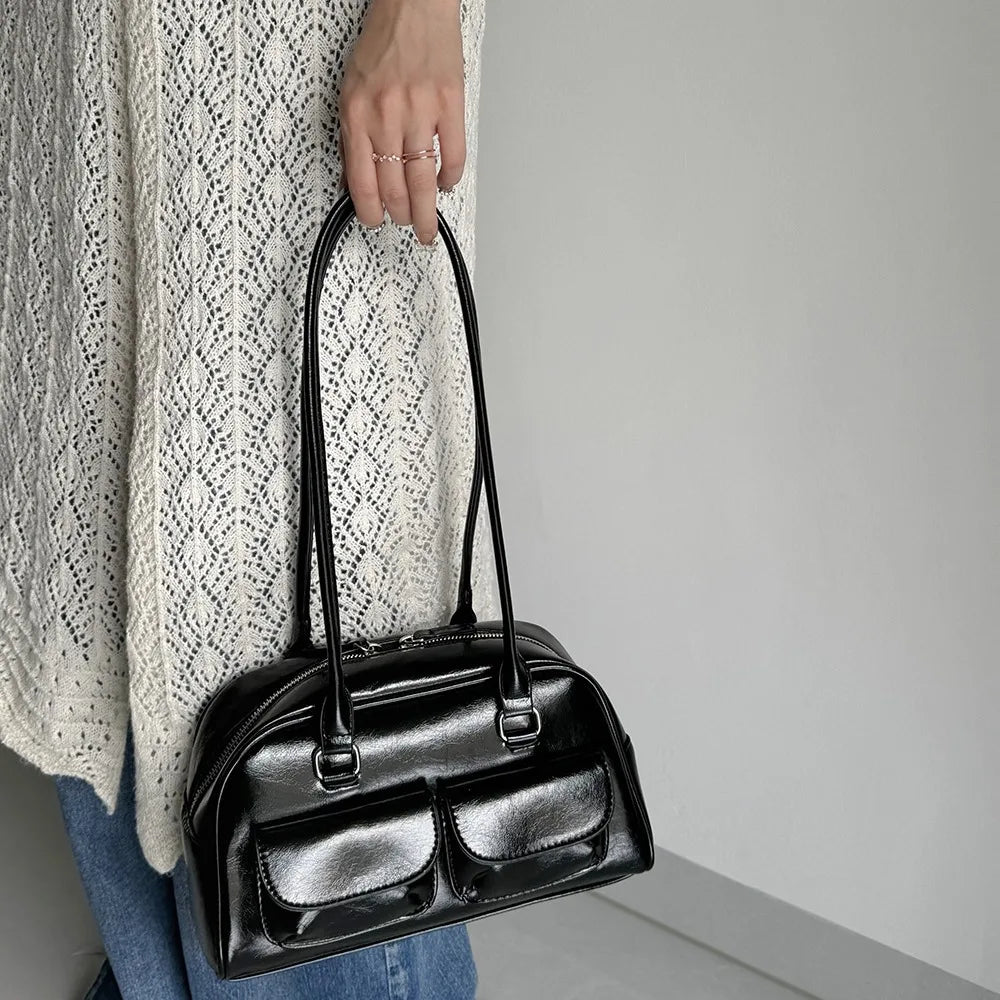 Bowling Bag for Women – Large Capacity Retro Shoulder Bag