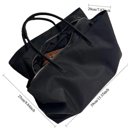 Women's Waterproof Nylon Tote Bag – Large Laptop Commuter Bag