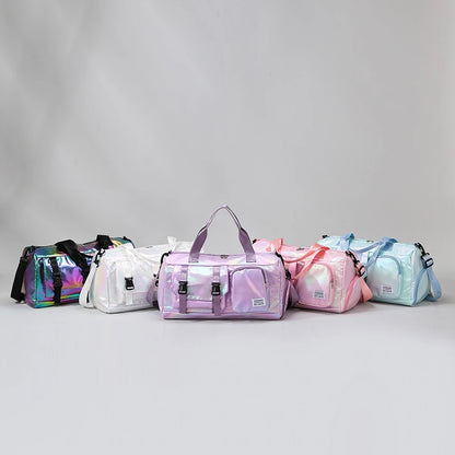 Women's Large Capacity Nylon Travel Duffel Bag with Shoe Compartment