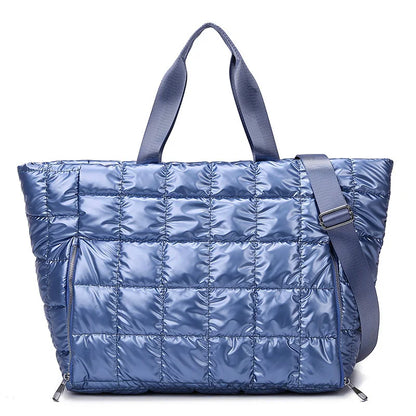 Quilted Puffer Tote Bag – Large Travel & Gym Shoulder Bag