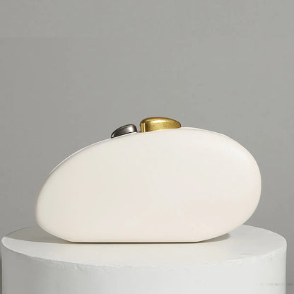 Shell Clutch Bag – Luxury PU Leather Lock Handbag with Chain Strap