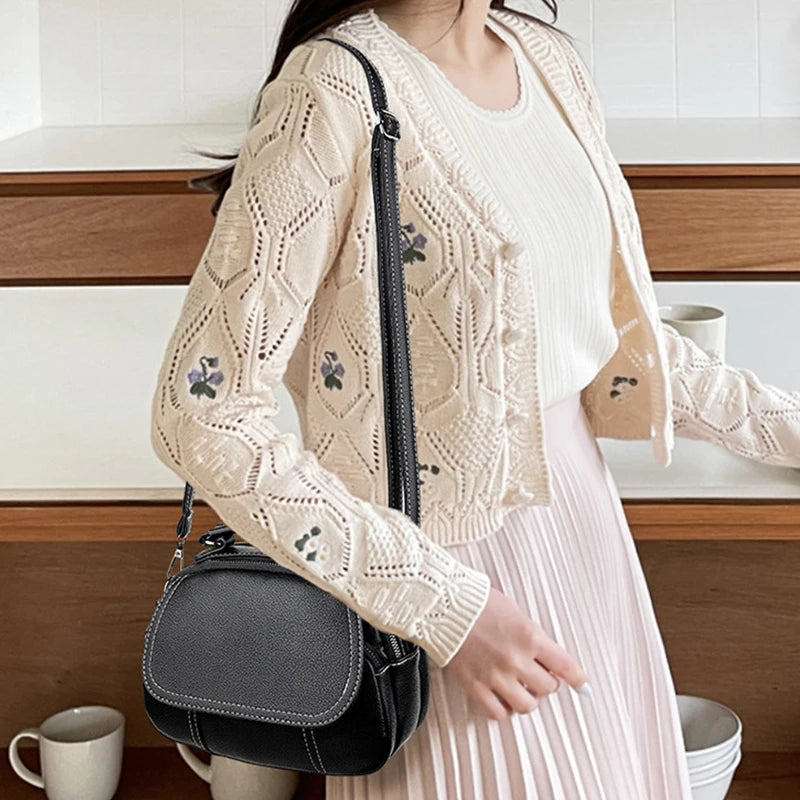 PU Leather Crossbody Bag for Women – Retro Shell Shoulder Bag