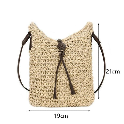 Woven Straw Shoulder Bag – Bohemian Beach Crossbody