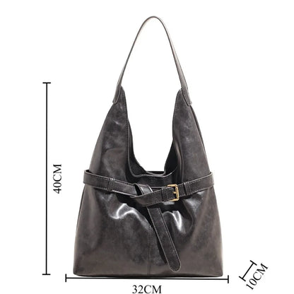 Retro PU Leather Hobo Bag – Large Capacity Shoulder Bag