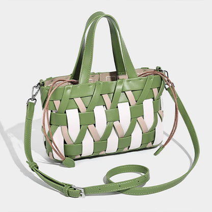 Woven Basket Handbag – 2-in-1 Shoulder & Crossbody Bag