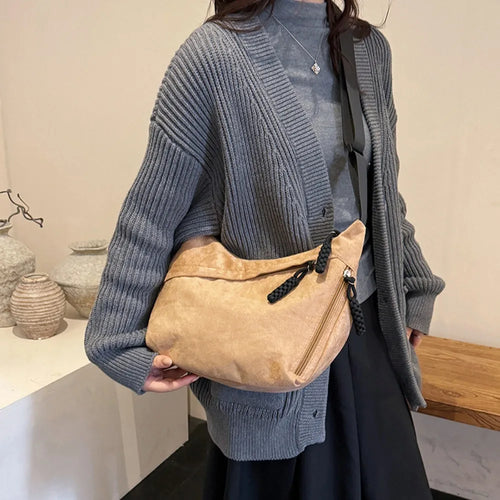 Retro Hobo Bag for Women – Large Capacity Soft Shoulder Handbag