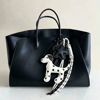 Dog Keychain – PU Leather Bag Charm with Braided Tassel