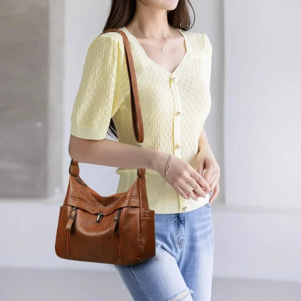 Large Capacity PU Leather Crossbody Shoulder Bag for Women