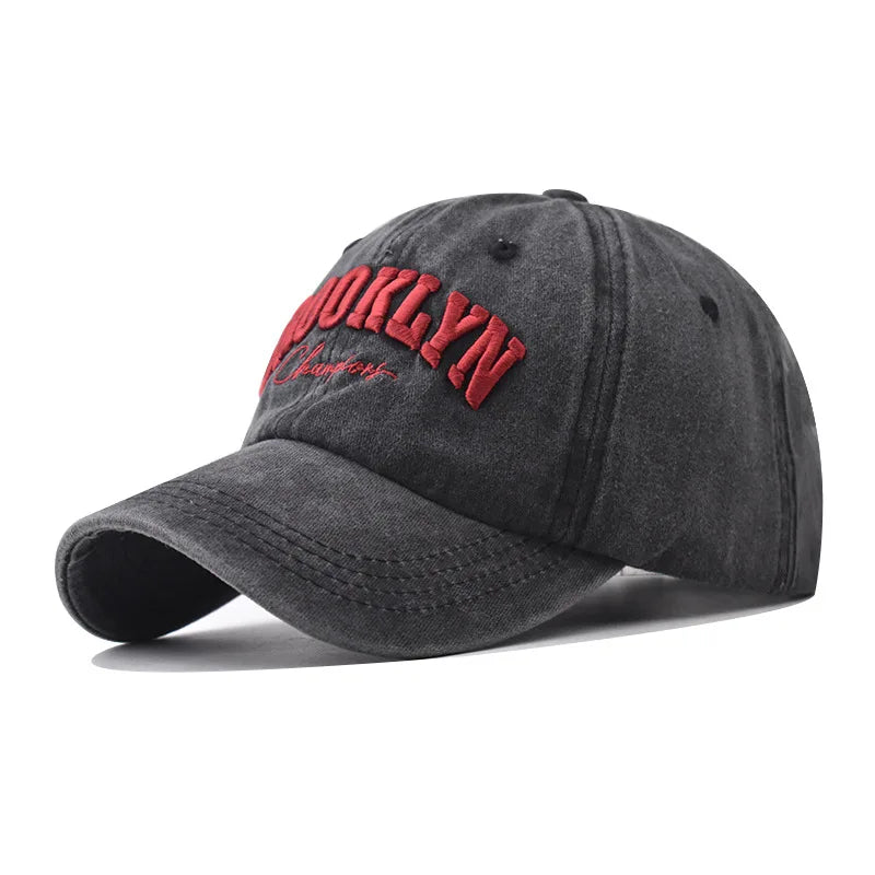 Vintage Washed Baseball Cap – City Embroidery Unisex Dad Hat