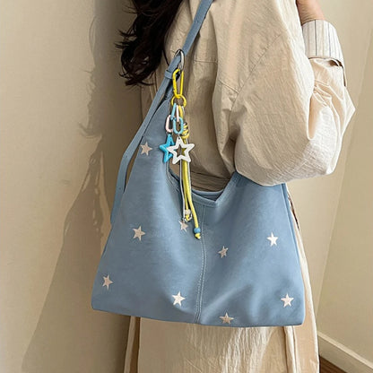 Star Embroidered Hobo Bag – Large Capacity Women's Shoulder Tote